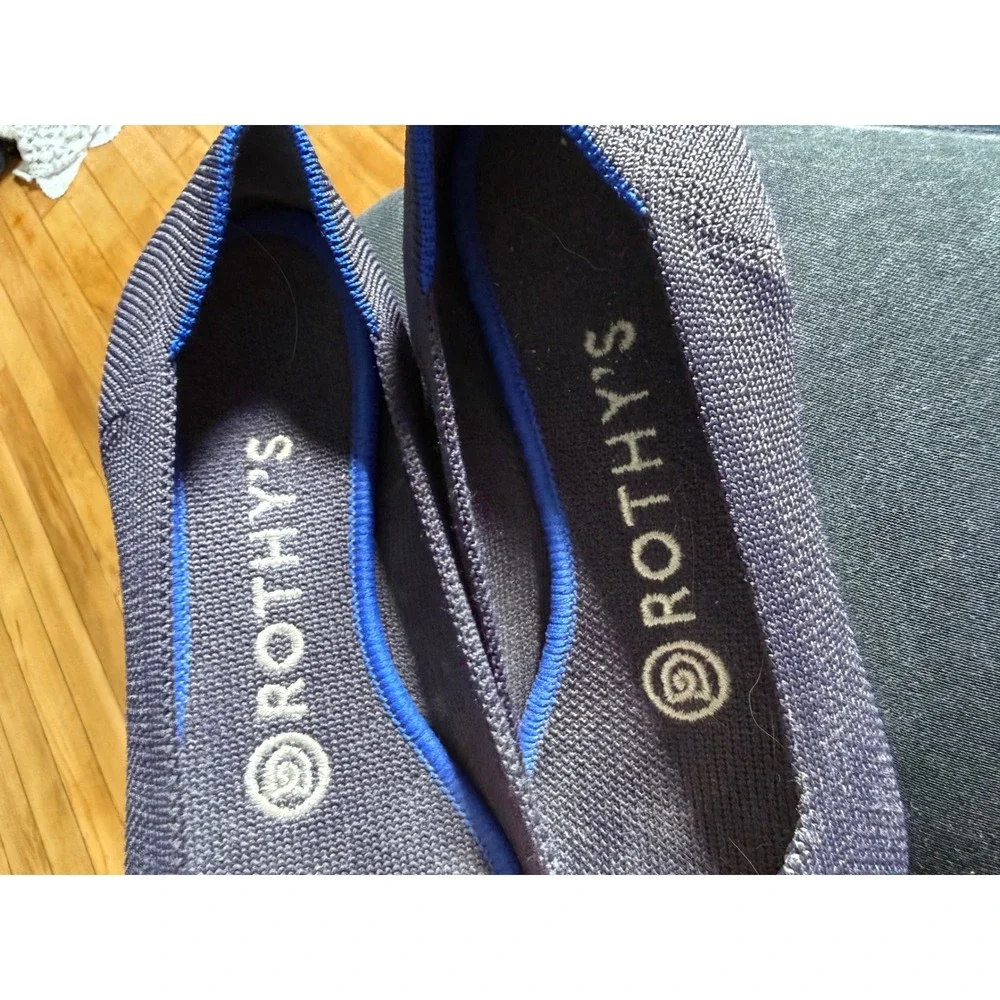 Rothy's The Point navy blue ballet flats